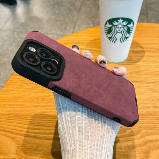 Luxury Matte Soft Leather Phone Case For iPhone
